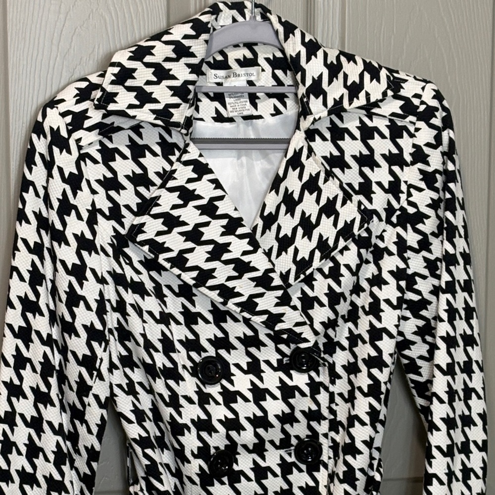 Susan Bristol fully lined Houndstooth Coat SZ S VGUC
